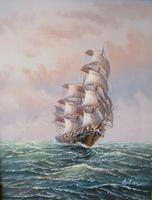 Clipper Sailing Ship Seascape Marine Oil Painting (2 of 6) Clipper Sailing Ship Seascape Marine Oil Painting (2 of 6)