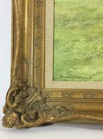 Large Vintage Equestrian Landscape Oil Painting of Horses Swept Gilt Frame (5 of 6) Large Vintage Equestrian Landscape Oil Painting of Horses Swept Gilt Frame (5 of 6)