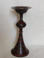 Old Anglo Indian Brass Engraved and Enamel Candle Holder/ Trumpet Vase circa 1930s (5 of 11) Old Anglo Indian Brass Engraved and Enamel Candle Holder/ Trumpet Vase circa 1930s (5 of 11)