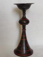 Old Anglo Indian Brass Engraved and Enamel Candle Holder/ Trumpet Vase circa 1930s (6 of 11) Old Anglo Indian Brass Engraved and Enamel Candle Holder/ Trumpet Vase circa 1930s (6 of 11)