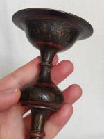 Old Anglo Indian Brass Engraved and Enamel Candle Holder/ Trumpet Vase circa 1930s (10 of 11) Old Anglo Indian Brass Engraved and Enamel Candle Holder/ Trumpet Vase circa 1930s (10 of 11)