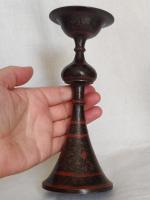Old Anglo Indian Brass Engraved and Enamel Candle Holder/ Trumpet Vase circa 1930s (9 of 11) Old Anglo Indian Brass Engraved and Enamel Candle Holder/ Trumpet Vase circa 1930s (9 of 11)
