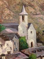 Large Oil Painting on Canvas signed Landscape View of Tabescan Pyrenees Spain (10 of 12) Large Oil Painting on Canvas signed Landscape View of Tabescan Pyrenees Spain (10 of 12)
