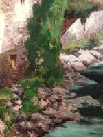 Large Oil Painting on Canvas signed Landscape View of Tabescan Pyrenees Spain (12 of 12) Large Oil Painting on Canvas signed Landscape View of Tabescan Pyrenees Spain (12 of 12)