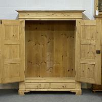 Antique Double Pine Wardrobe with Bottom Drawers 'Dismantles' (2 of 8) Antique Double Pine Wardrobe with Bottom Drawers 'Dismantles' (2 of 8)