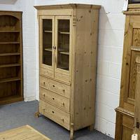 Glazed Antique Pine Cabinet with Chest of Drawers (3 of 7) Glazed Antique Pine Cabinet with Chest of Drawers (3 of 7)