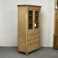 Glazed Antique Pine Cabinet with Chest of Drawers (2 of 7) Glazed Antique Pine Cabinet with Chest of Drawers (2 of 7)