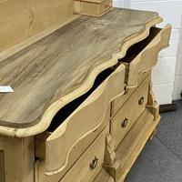 "His N Hers" Antique Victorian Pine Serpentine Chest of Drawers with Large Gallery Back Stand (7 of 7) "His N Hers" Antique Victorian Pine Serpentine Chest of Drawers with Large Gallery Back Stand (7 of 7)