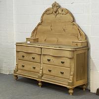 "His N Hers" Antique Victorian Pine Serpentine Chest of Drawers with Large Gallery Back Stand (6 of 7) "His N Hers" Antique Victorian Pine Serpentine Chest of Drawers with Large Gallery Back Stand (6 of 7)