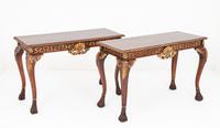 Pair of Mahogany & Gilt Console Tables c.1920 (9 of 9) Pair of Mahogany & Gilt Console Tables c.1920 (9 of 9)