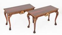 Pair of Mahogany & Gilt Console Tables c.1920 (8 of 9) Pair of Mahogany & Gilt Console Tables c.1920 (8 of 9)