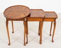 Queen Anne Style Nest of 3 Walnut Tables c.1920 (4 of 9) Queen Anne Style Nest of 3 Walnut Tables c.1920 (4 of 9)