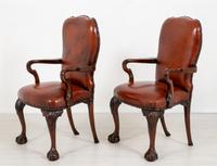 Good Pair of Leather Queen Anne Style Library Chairs (2 of 8) Good Pair of Leather Queen Anne Style Library Chairs (2 of 8)