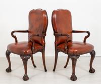 Good Pair of Leather Queen Anne Style Library Chairs (3 of 8) Good Pair of Leather Queen Anne Style Library Chairs (3 of 8)