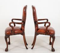 Good Pair of Leather Queen Anne Style Library Chairs (4 of 8) Good Pair of Leather Queen Anne Style Library Chairs (4 of 8)
