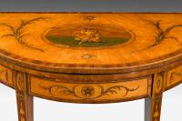 George III Period Satinwood Demilune Card Table (4 of 10) George III Period Satinwood Demilune Card Table (4 of 10)