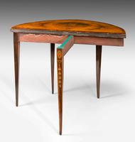 George III Period Satinwood Demilune Card Table (7 of 10) George III Period Satinwood Demilune Card Table (7 of 10)