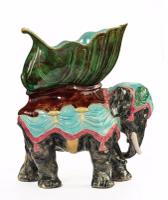 Late 19th Century Majolica Pottery Elephant Caparisoned with a Jardinière (4 of 8) Late 19th Century Majolica Pottery Elephant Caparisoned with a Jardinière (4 of 8)