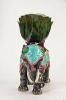 Late 19th Century Majolica Pottery Elephant Caparisoned with a Jardinière (7 of 8) Late 19th Century Majolica Pottery Elephant Caparisoned with a Jardinière (7 of 8)