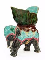Late 19th Century Majolica Pottery Elephant Caparisoned with a Jardinière (8 of 8) Late 19th Century Majolica Pottery Elephant Caparisoned with a Jardinière (8 of 8)