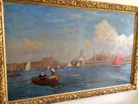 Southport Marine Lake, Oil On Canvas Painting, Philip Thomson Gilchrist C.1904 (4 of 5) Southport Marine Lake, Oil On Canvas Painting, Philip Thomson Gilchrist C.1904 (4 of 5)