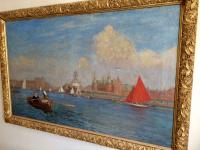 Southport Marine Lake, Oil On Canvas Painting, Philip Thomson Gilchrist C.1904 (3 of 5) Southport Marine Lake, Oil On Canvas Painting, Philip Thomson Gilchrist C.1904 (3 of 5)