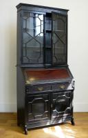 Late Victorian Ebonised Chippendale Revival Bookcase Bureau (13 of 14) Late Victorian Ebonised Chippendale Revival Bookcase Bureau (13 of 14)