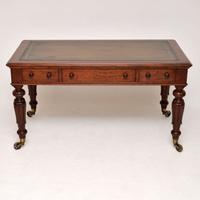 Large Antique William IV Mahogany Leather Top Writing Table / Desk (9 of 11) Large Antique William IV Mahogany Leather Top Writing Table / Desk (9 of 11)