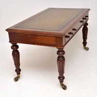 Large Antique William IV Mahogany Leather Top Writing Table / Desk (10 of 11) Large Antique William IV Mahogany Leather Top Writing Table / Desk (10 of 11)