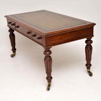 Large Antique William IV Mahogany Leather Top Writing Table / Desk (11 of 11) Large Antique William IV Mahogany Leather Top Writing Table / Desk (11 of 11)