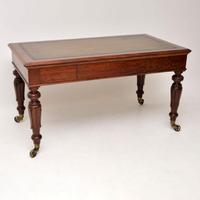 Large Antique William IV Mahogany Leather Top Writing Table / Desk (4 of 11) Large Antique William IV Mahogany Leather Top Writing Table / Desk (4 of 11)