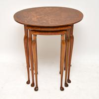 Antique Burr Walnut Oval Nest of Tables (3 of 8) Antique Burr Walnut Oval Nest of Tables (3 of 8)