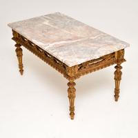 Antique French Giltwood Marble Top Coffee Table (9 of 9) Antique French Giltwood Marble Top Coffee Table (9 of 9)
