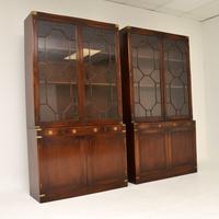 Pair of Antique Military Campaign Style Mahogany Bookcase (10 of 10) Pair of Antique Military Campaign Style Mahogany Bookcase (10 of 10)