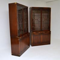 Pair of Antique Military Campaign Style Mahogany Bookcase (6 of 10) Pair of Antique Military Campaign Style Mahogany Bookcase (6 of 10)