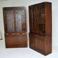 Pair of Antique Military Campaign Style Mahogany Bookcase (5 of 10) Pair of Antique Military Campaign Style Mahogany Bookcase (5 of 10)