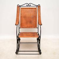 Wrought Iron & Leather Rocking Chair (10 of 12) Wrought Iron & Leather Rocking Chair (10 of 12)