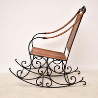 Wrought Iron & Leather Rocking Chair (9 of 12) Wrought Iron & Leather Rocking Chair (9 of 12)