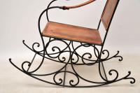 Wrought Iron & Leather Rocking Chair (4 of 12) Wrought Iron & Leather Rocking Chair (4 of 12)