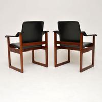 Pair of Vintage Danish Rosewood & Leather Armchairs (9 of 12) Pair of Vintage Danish Rosewood & Leather Armchairs (9 of 12)