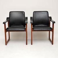 Pair of Vintage Danish Rosewood & Leather Armchairs (2 of 12) Pair of Vintage Danish Rosewood & Leather Armchairs (2 of 12)