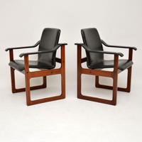 Pair of Vintage Danish Rosewood & Leather Armchairs (3 of 12) Pair of Vintage Danish Rosewood & Leather Armchairs (3 of 12)