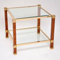 1970s Pair of Vintage French Walnut & Glass Side Tables (10 of 11) 1970s Pair of Vintage French Walnut & Glass Side Tables (10 of 11)