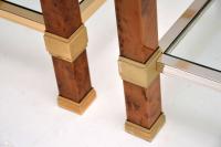 1970s Pair of Vintage French Walnut & Glass Side Tables (6 of 11) 1970s Pair of Vintage French Walnut & Glass Side Tables (6 of 11)