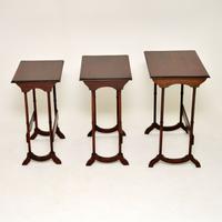 Antique Mahogany Nest of Three Tables (6 of 9) Antique Mahogany Nest of Three Tables (6 of 9)