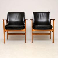 1960s Pair of Leather & Walnut Armchairs by IB Kofod Larsen (2 of 12) 1960s Pair of Leather & Walnut Armchairs by IB Kofod Larsen (2 of 12)