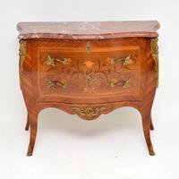 Antique French Inlaid Marquetry Marble Top Bombe Chest (2 of 12) Antique French Inlaid Marquetry Marble Top Bombe Chest (2 of 12)