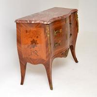 Antique French Inlaid Marquetry Marble Top Bombe Chest (9 of 12) Antique French Inlaid Marquetry Marble Top Bombe Chest (9 of 12)