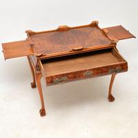 Antique Burr Walnut Tray Top Side Table (12 of 12) Antique Burr Walnut Tray Top Side Table (12 of 12)