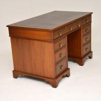 Antique Victorian Walnut Leather Top Desk (8 of 12) Antique Victorian Walnut Leather Top Desk (8 of 12)